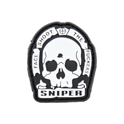 "Face Shoot, the Fuckers" PVC Morale Patch (Color: Black and White)