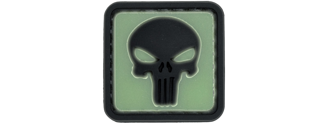 Glow in the Dark Small Punisher PVC Patch (Background Glow)