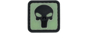 Glow in the Dark Small Punisher PVC Patch (Background Glow)