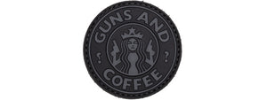 Guns and Coffee PVC Patch (Color: Black and Gray)