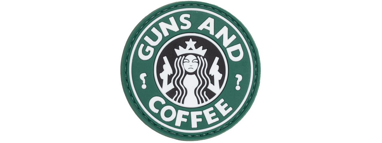 Guns and Coffee PVC Patch (Color: OD Green)