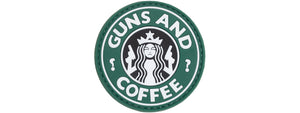 Guns and Coffee PVC Patch (Color: OD Green)