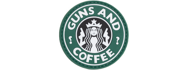Guns and Coffee PVC Patch (Color: OD Green)