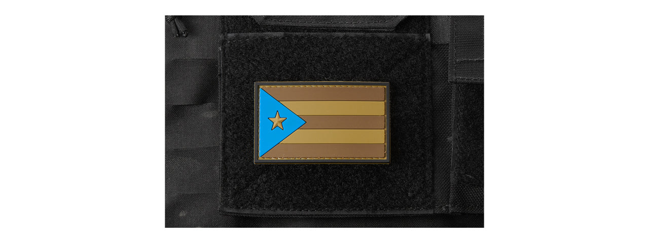 Puerto Rico Flag PVC Morale Patch (Color: Coyote Tan)