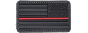US Flag Reverse PVC Patch w/ Red Stripe (Color: Black and Dark Gray)