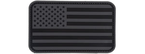 Large Forward US Flag PVC Patch (Color: Black)