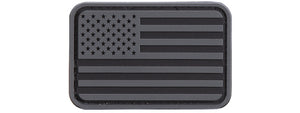 US Flag PVC Patch (Color: Gray / Black)