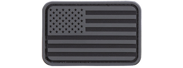US Flag PVC Patch (Color: Gray / Black)