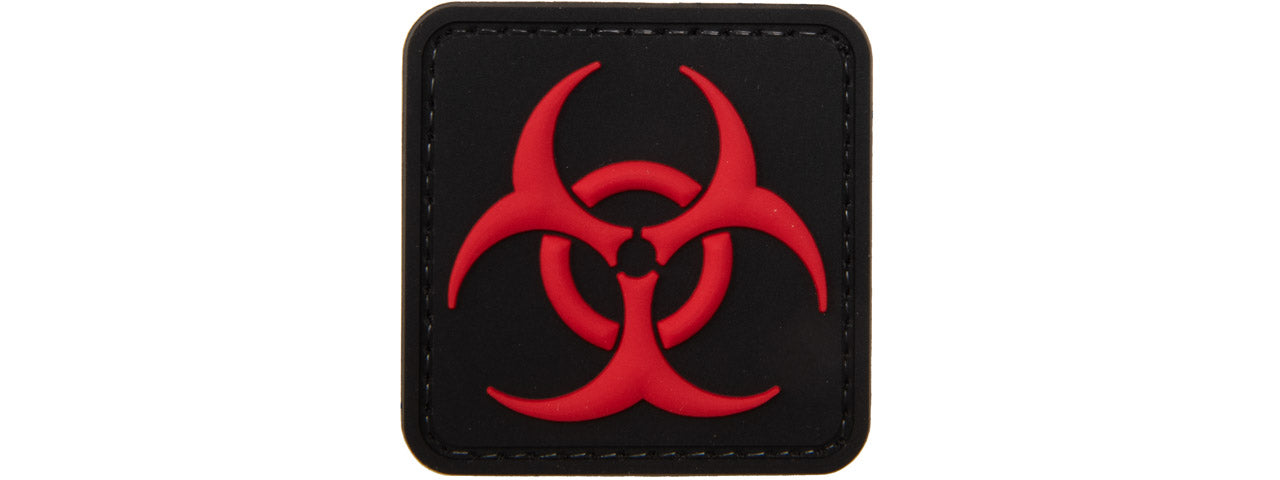 Biohazard Square PVC Patch (Color: Black and Red)