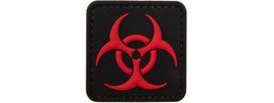Biohazard Square PVC Patch (Color: Black and Red)