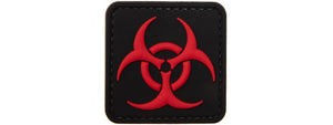 Biohazard Square PVC Patch (Color: Black and Red)