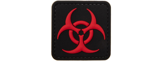 Biohazard Square PVC Patch (Color: Black and Red)