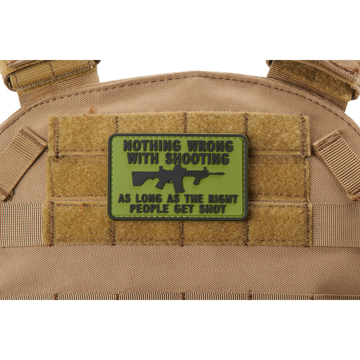 "Nothing Wrong with Shooting As Long As The Rich People Get Shot" PVC Morale Patch (Color: OD Green)