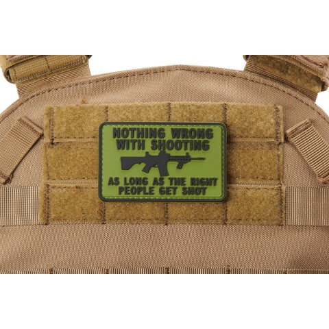 "Nothing Wrong with Shooting As Long As The Rich People Get Shot" PVC Morale Patch (Color: OD Green)