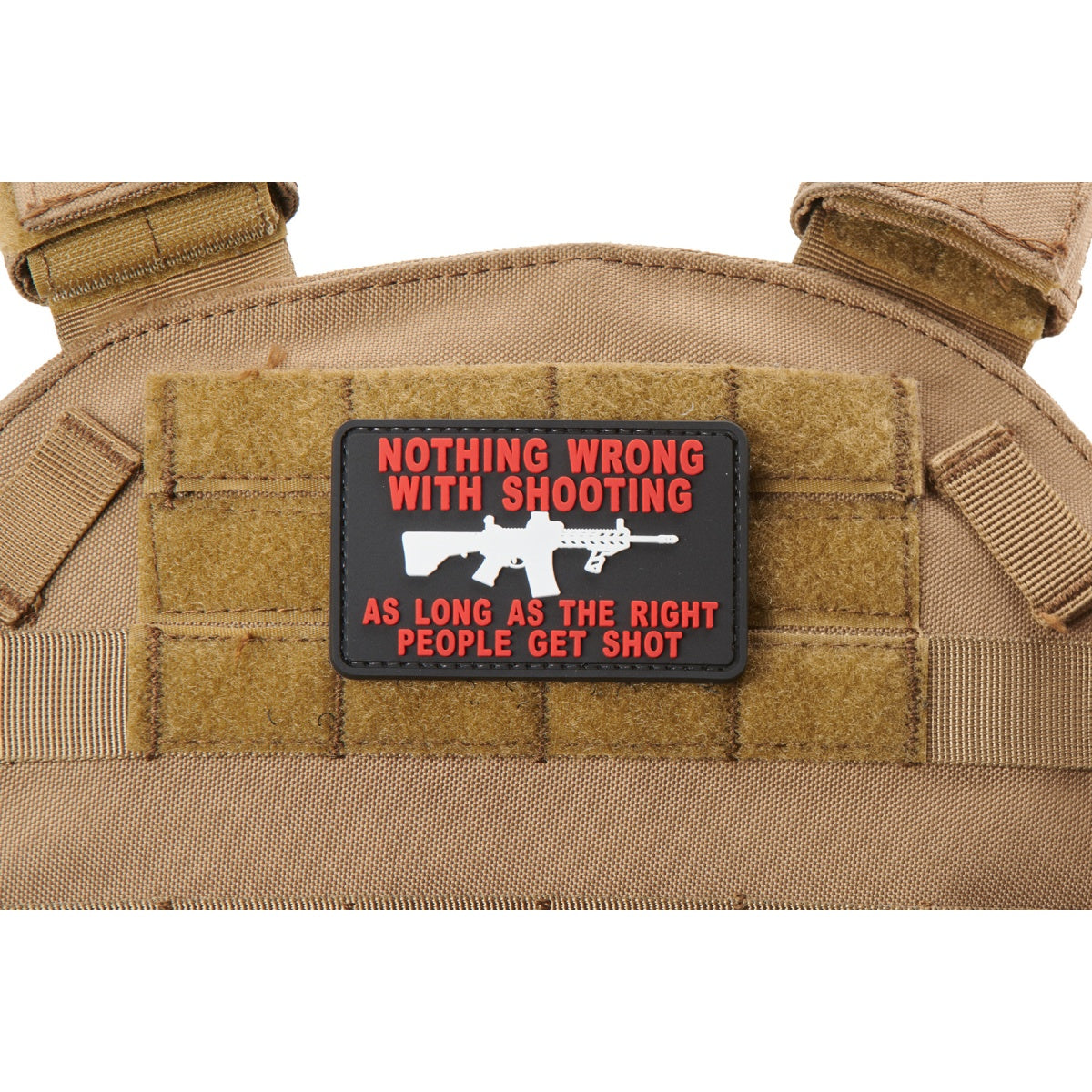 "Nothing Wrong with Shooting As Long As The Rich People Get Shot" PVC Morale Patch (Color: Red)
