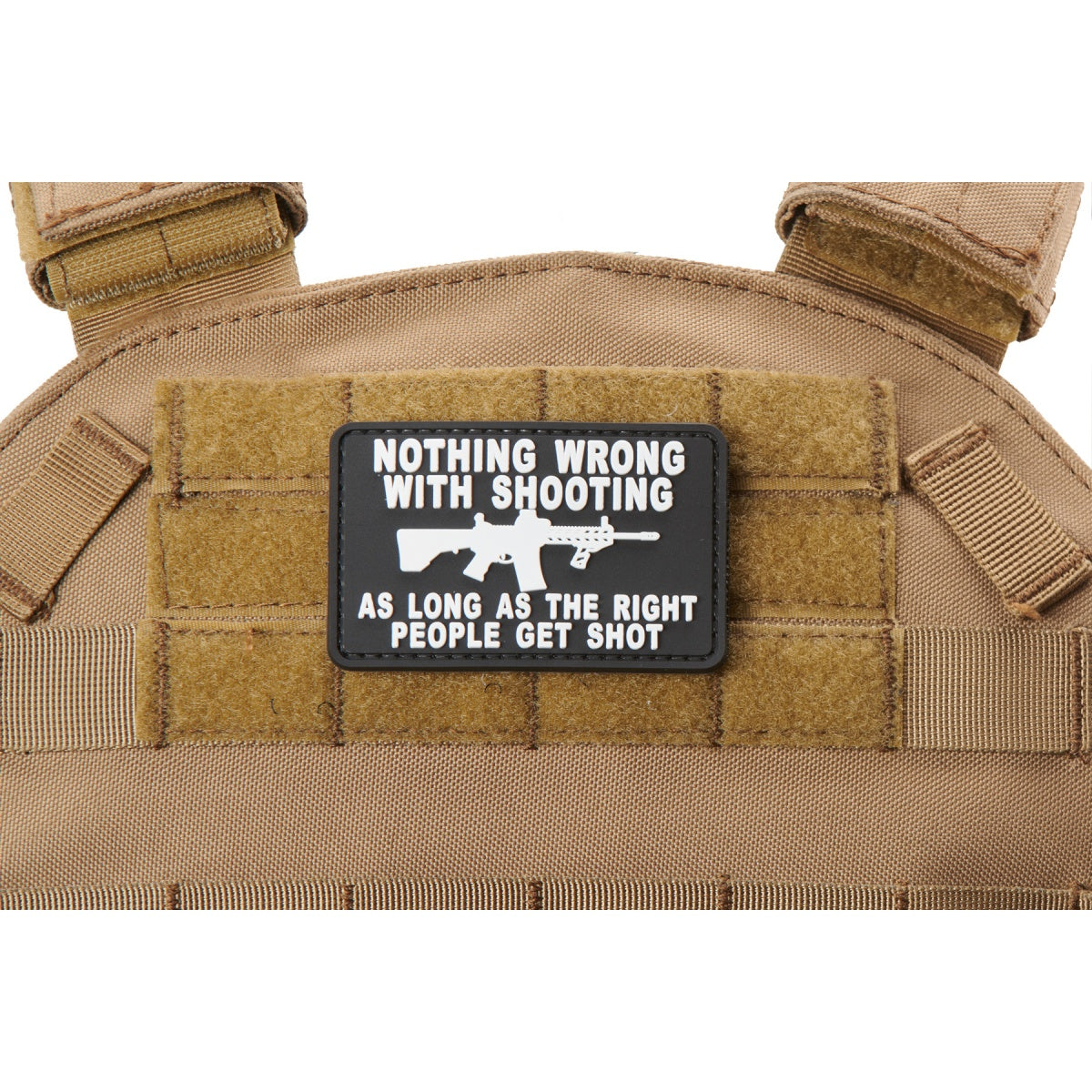 "Nothing Wrong with Shooting As Long As The Rich People Get Shot" PVC Morale Patch (Color: White)