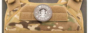 I Heart Guns & Bacon PVC Patch (Color: Black and Gray)