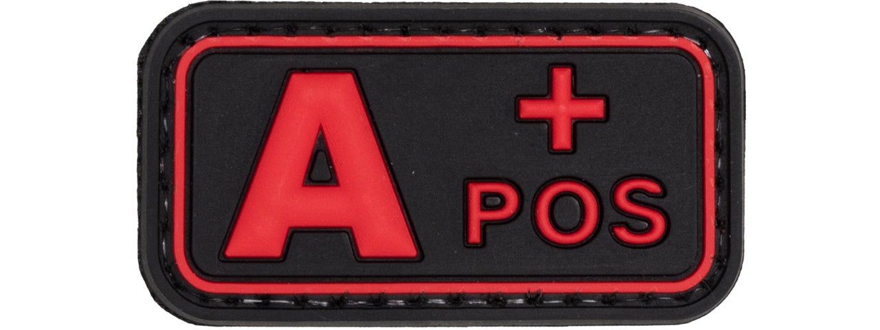 A-Positive Blood Type PVC Patch (Color: Black and Red)