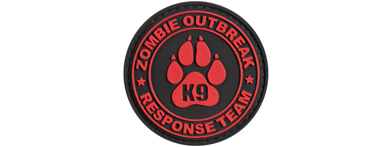 Zombie Outbreak Response Team PVC Patch w/ K9 Paw (All Red Version)