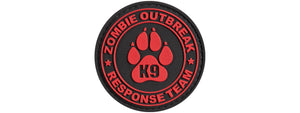 Zombie Outbreak Response Team PVC Patch w/ K9 Paw (All Red Version)