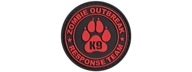 Zombie Outbreak Response Team PVC Patch w/ K9 Paw (All Red Version)