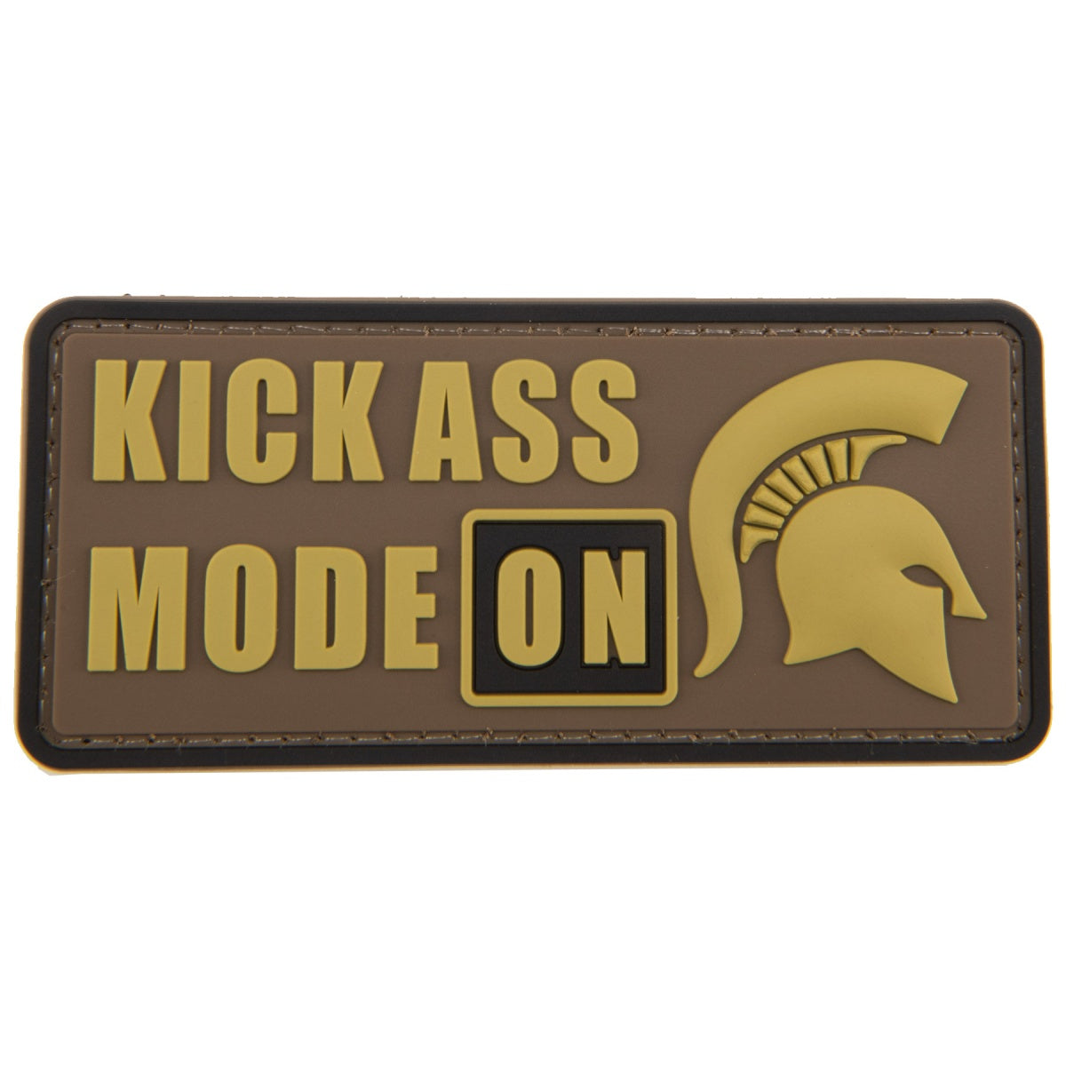 "Kick Ass Mode On" PVC Patch (Color: Tan)