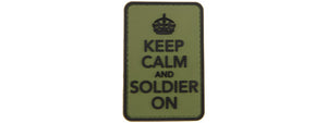 "Keep Calm and Carry On" PVC Patch (Color: OD Green)