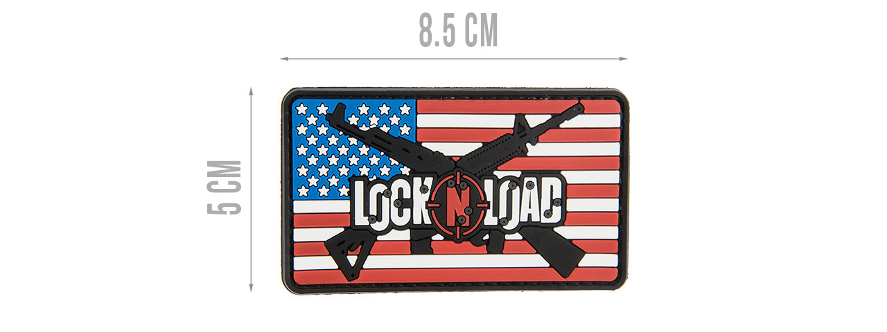 G-FORCE LOCK N LOAD AMERICAN FLAG AND RIFLE PVC MORALE PATCH