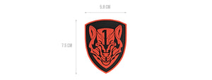 G-FORCE RED WOLF SHIELD PVC MORALE PATCH (BLACK / RED)