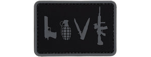 Love-Pistol, Grenade, Knife, Rifle PVC Patch (Color: Black)