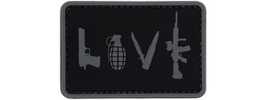 Love-Pistol, Grenade, Knife, Rifle PVC Patch (Color: Black)