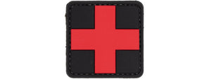Red Cross Medical PVC Patch (Color: Red and Black)