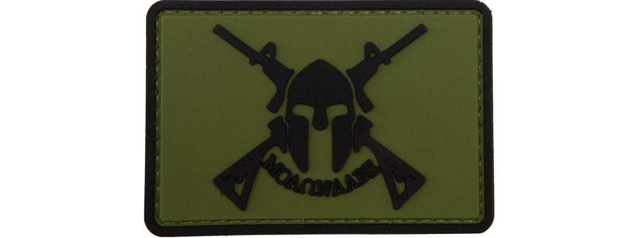 Molon Labe Spartan with Two Rifles PVC Patch (Color: OD Green)