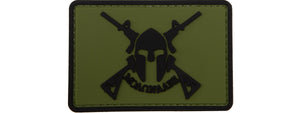 Molon Labe Spartan with Two Rifles PVC Patch (Color: OD Green)