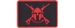 Molon Labe Spartan with Two Rifles PVC Patch (Color: Red)