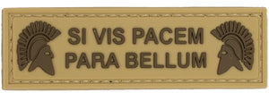 Molon Labe Si Vis Pacem Para Bellum PVC Patch (Color: Tan)