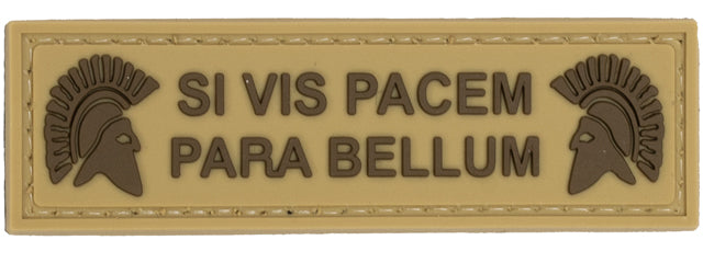Molon Labe Si Vis Pacem Para Bellum PVC Patch (Color: Tan)
