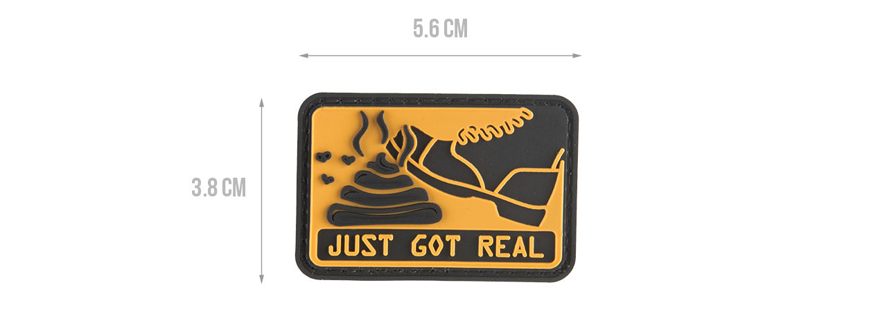 G-FORCE SHT JUST GOT REAL PVC MORALE PATCH (YELLOW)