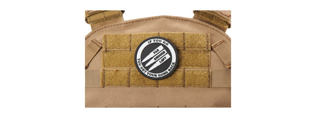 If You Go Far Enough Left, You Get Your Guns Back PVC Morale Patch (Color: White)