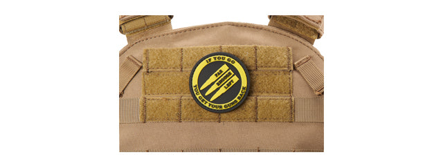 If You Go Far Enough Left, You Get Your Guns Back PVC Morale Patch (Color: Yellow)
