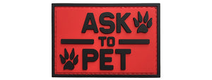 G-Force Ask To Pet PVC Morale Patch (RED)
