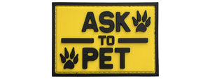 G-Force Ask To Pet PVC Morale Patch (YELLOW)