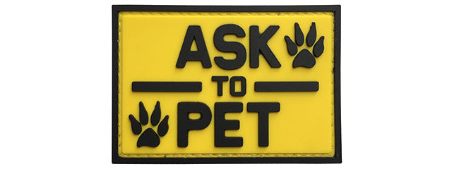 G-Force Ask To Pet PVC Morale Patch (YELLOW)