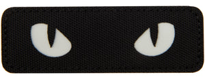 Glow in the Dark Cat Eyes Nylon Fabric Patch (Color: Black)