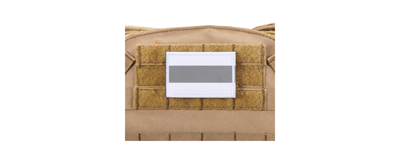 Silver Background Long Reflective Morale Patch