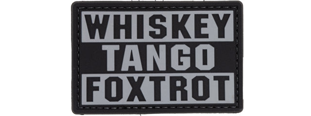 "Whiskey Tango Foxtrot" PVC Patch (Color: Black)
