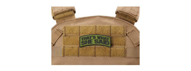That's What She Said PVC Morale Patch (Color: OD Green)