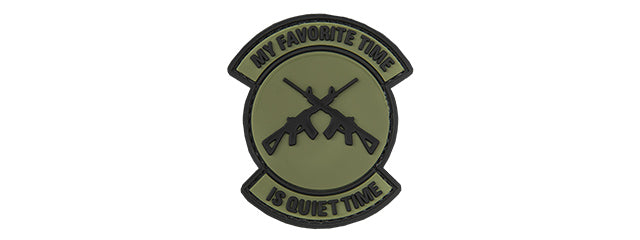 G-FORCE MY FAVORITE TIME IS QUIET TIME PVC MORALE PATCH (OD GREEN)