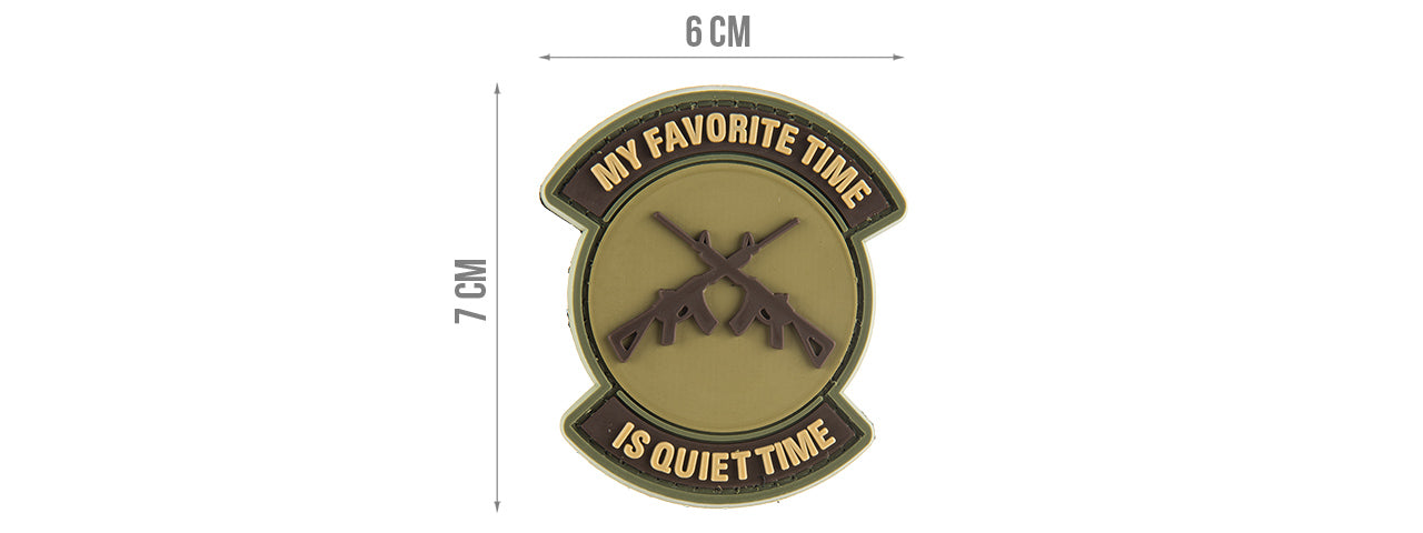 G-FORCE MY FAVORITE TIME IS QUIET TIME PVC MORALE PATCH (TAN)