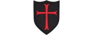 Knights Templar Crusaders Cross PVC Patch (Color: Black and Red)